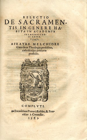 Relectio de sacramentis : in genere habita in Academia Salmanticensi anno 1547