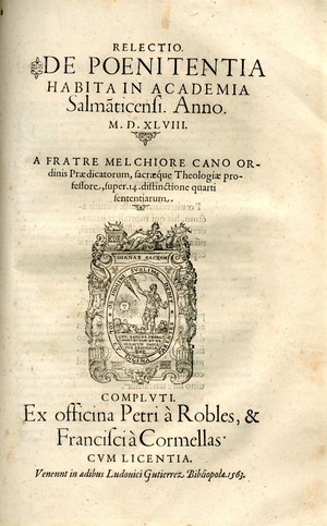 Relectio de poenitentia : habita in Academia Salma[n]ticensi anno 1548