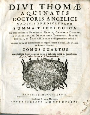 Divi Thomae Aquinatis ... Summa theologica