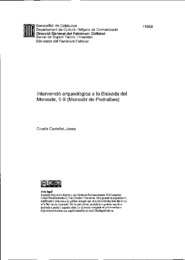 Intervenció arqueològica a la Baixada del Monestir, 5-9 (Monestir de Pedralbes)