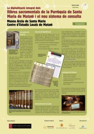 La digitalització dels llibres sacramentals de la Parròquia de Santa Maria de Mataró i el nou sistema de consulta