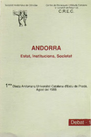 Andorra. Estat, Institucions, Societat