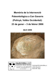 Memòria de la intervenció Paleontològica a Can Gavarra
