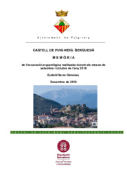 Memòria de l'excavació arqueològica al Castell de Puig-Reig