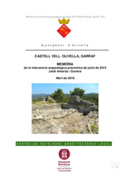 Castell Vell, Olivella, Garraf, Memòria de la intevenció arqueològica preventiva de juliol de 2015