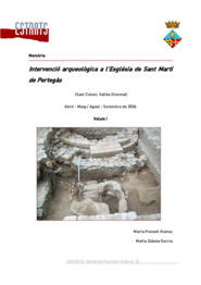 Intervenció arqueològica a l'església de Sant Martí de Pertegàs.