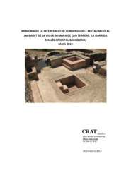 Memòria intervencio de conservació-restauració al jaciment de la vil.la romana de Can Terrers.