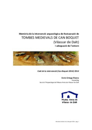 Memòria de la intervenció arqueològica de Restauració de Tombes medievals de Can Boquet i adequació de l'entorn