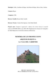 Memòria de les prospeccions arqueològiques a La Vall del Cardener