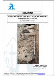 Memòria. Intervenció arqueològica a la Plaça del Monestir i Carrer Nou de Banyoles