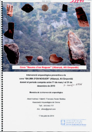 Intervenció arqueològica preventiva a la cova "Bauma d'en Noguer"