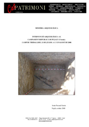 Memòria arqueològica: intervenció arqueològica al campament República de Pujalt (Camp de treball)