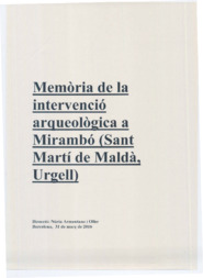 Memòria de la intervenció arqueològica a Mirambó (Sant Martí de Maldà, Urgell).
