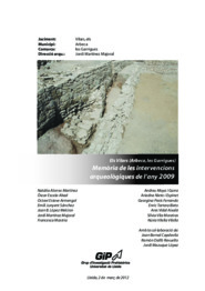 Memòria de les intervencions arqueològiques de l'any 2009 a "Els Vilars"