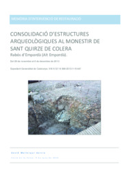 Consolidació d'estructures arqueològiques al monestir de Sant Quirze de Colera.