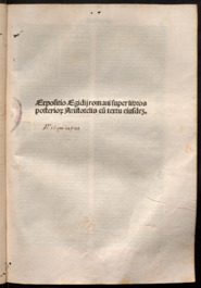 Expositio Egidii Romani super libros posterio[rum] Aristotelis cu[m] textu eiusdez