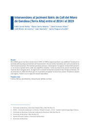 Intervencions al jaciment ibèric de Coll del Moro de Gandesa (Terra Alta) entre el 2014 i el 2019