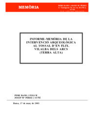 Memòria control arqueològic. SECE. Av. Vidal i Barraquer - MNAT