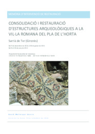 Consolidació i restauració d'estructures arqueològiques a la Vil·la romana del Pla de l'Horta