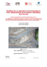 Memòria de la campanya d'excavacions al parc arqueològic de Guissona