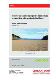 Intervenció arqueològica subaquàtica preventiva a la platja de Sa Riera