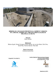 Memòria de l'excavació preventiva al carrer St. Sebastià nº41, dins del jaciment del Camp dels Ninots