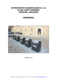 Intervenció arqueològica a la plaça Sant Doménec. Memòria