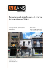 Control arqueològic de les obres de reforma del local del carrer Villà, 4