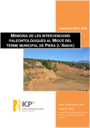 Memòria de les intervencions paleontològiques al Miocè del terme municipal de Piera