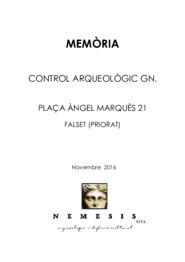Memòria. Control arqueològic GN. Plaça Àngel Marquès 21
