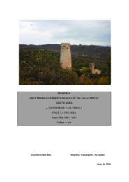 Memòria dels treballs i de les analítiques efectuades a la Torre de Vallverosa