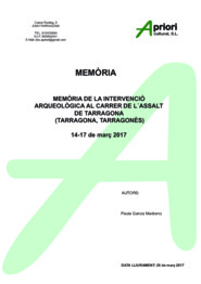 Memòria de la intervenció arqueològica al Carrer de l'Assalt de Tarragona