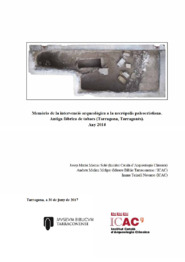 Memòria de la intervenció arqueològica a la Necròpolis Paleocristiana. Antiga fàbrica de tabacs