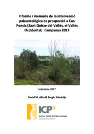 Informe i memòria de la intervenció paleontològica de prospecció a Can Poncic