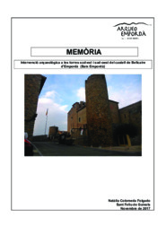 Memòria. Intervenció arqueològica a les torres sud-est i sud-oest del Castell de Bellcaire d'Empordà