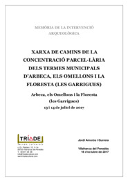 Xarxa de camins de la concentració parcel·lària dels termes municipals d'Arbeca, Els Omellons i La Floresta