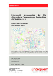 Intervenció arqueològica del Pla d'inversions Financerament Sostenibles (PIFS) 2014-2015