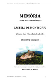 Memòria. Excavacions arqueològiques. Castell de Montsoriu