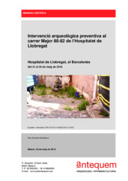 Intervenció arqueològica preventiva al carre Major 80-82 de l'Hospitalet de Llobregat