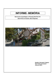 Informe-Memòria. Intervenció arqueològica al Passeig Sant Pol, 119
