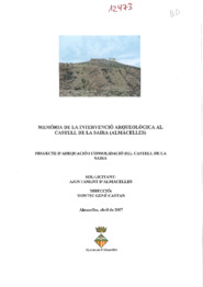 Memòria de la intervenció arqueològica al Castell de la Saira