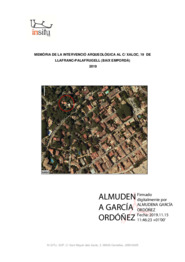 Memòria de la intervenció arqueològica al c/ Xaloc, 19 de Llafranc-Palafrugell
