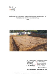 Memòria de la intervenció arqueològica al c/Torreilles, 20 de Torroella de Montgrí