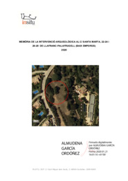 Memòria de la intervenció arqueològica al c/Santa Marta, 22-24 i 26-28 de Llafranc-Palafrugell