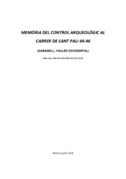 Memòria del control arqueològic al carrer de Sant Pau 44-46