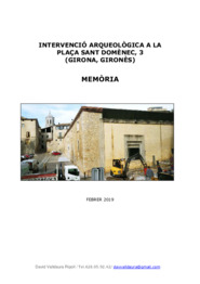 Intervenció arqueològica a la plaça Sant Domènec, 3