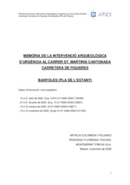 Memòria de la intervenció arqueològica d’urgència al carrer Sant Martirià cantonada carretera de Figueres