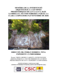 Memòria de la intervenció arqueològica al sector Ferreres de les Mines Prehistòriques de Gavà