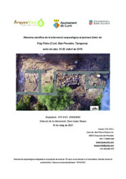 Memòria científica de la intervenció arqueològica al jaciment ibèric de Puig Pelós