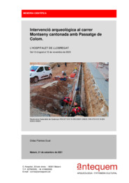 Intervenció arqueològica al carrer Montseny cantonada amb Passatge de Colom